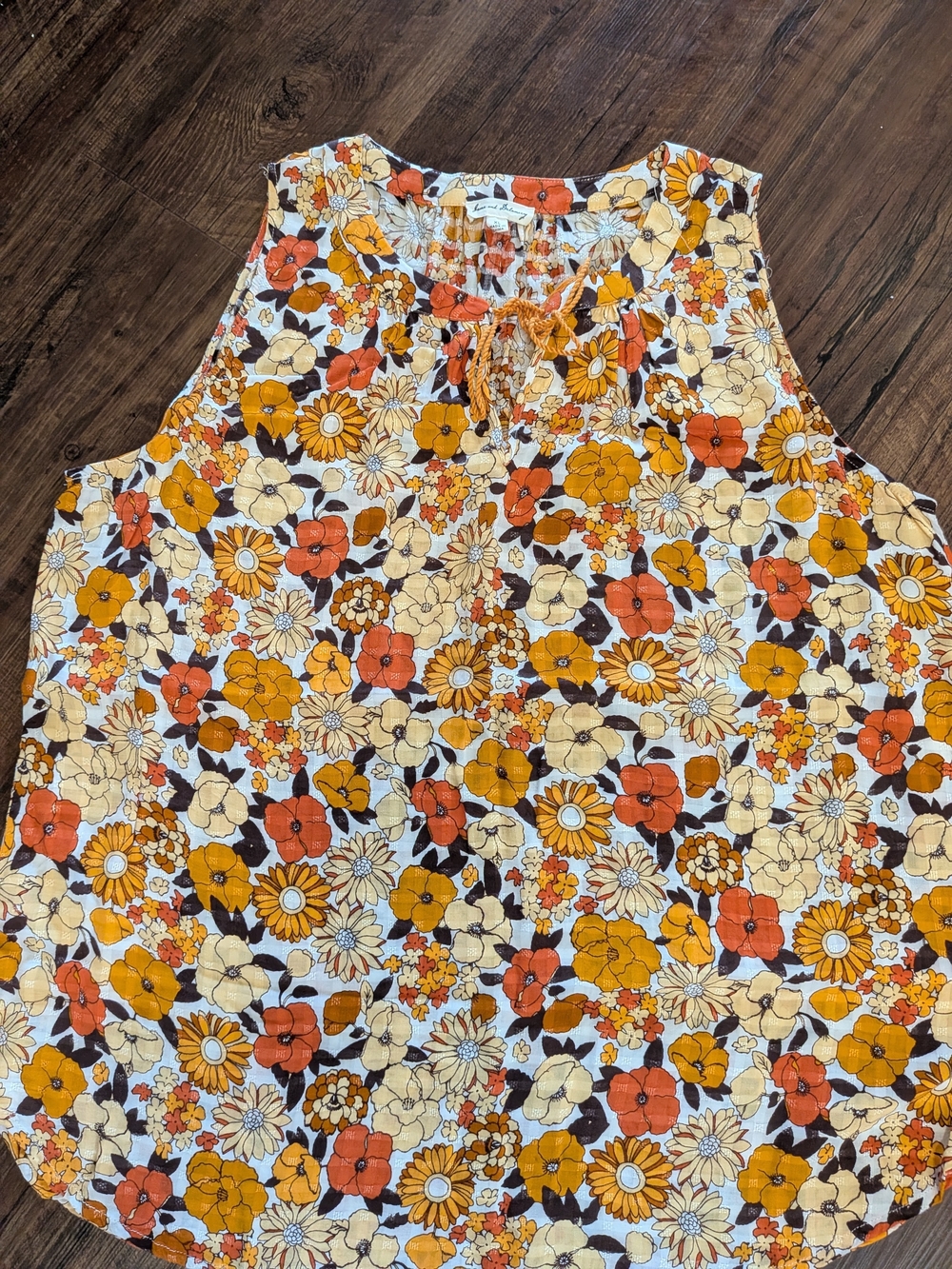 Floral Sleeveless Tie-Neck C